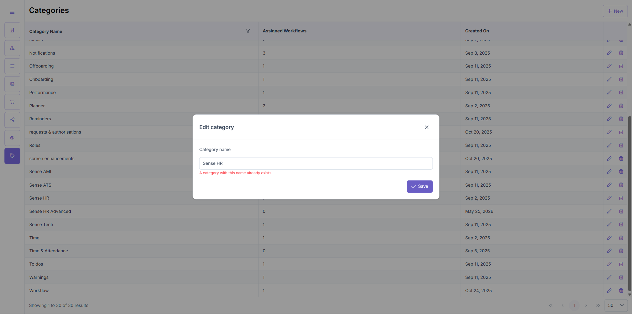 TC3: Duplicate name error during edit