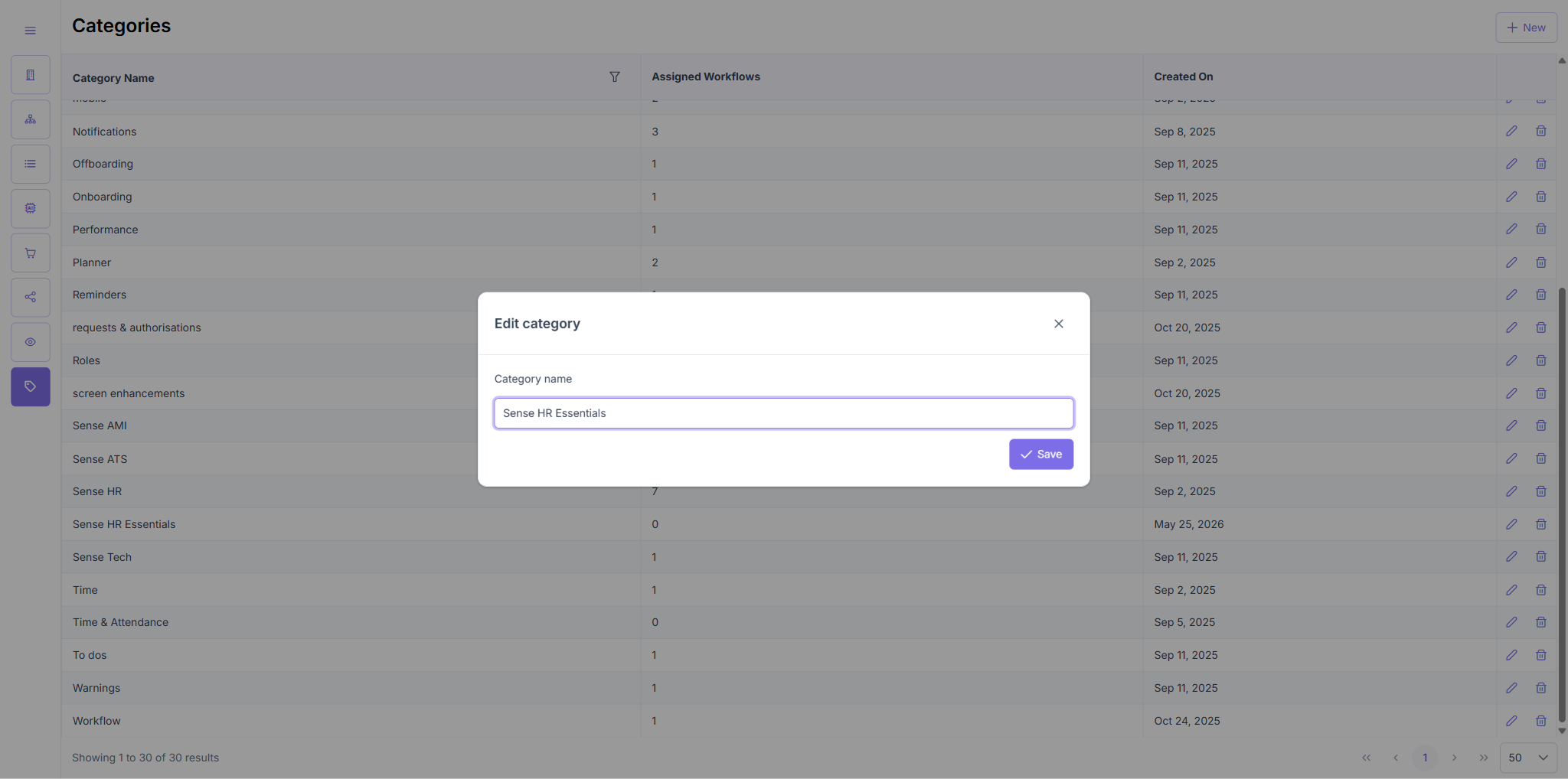 TC3: Edit category modal pre-populated with existing name