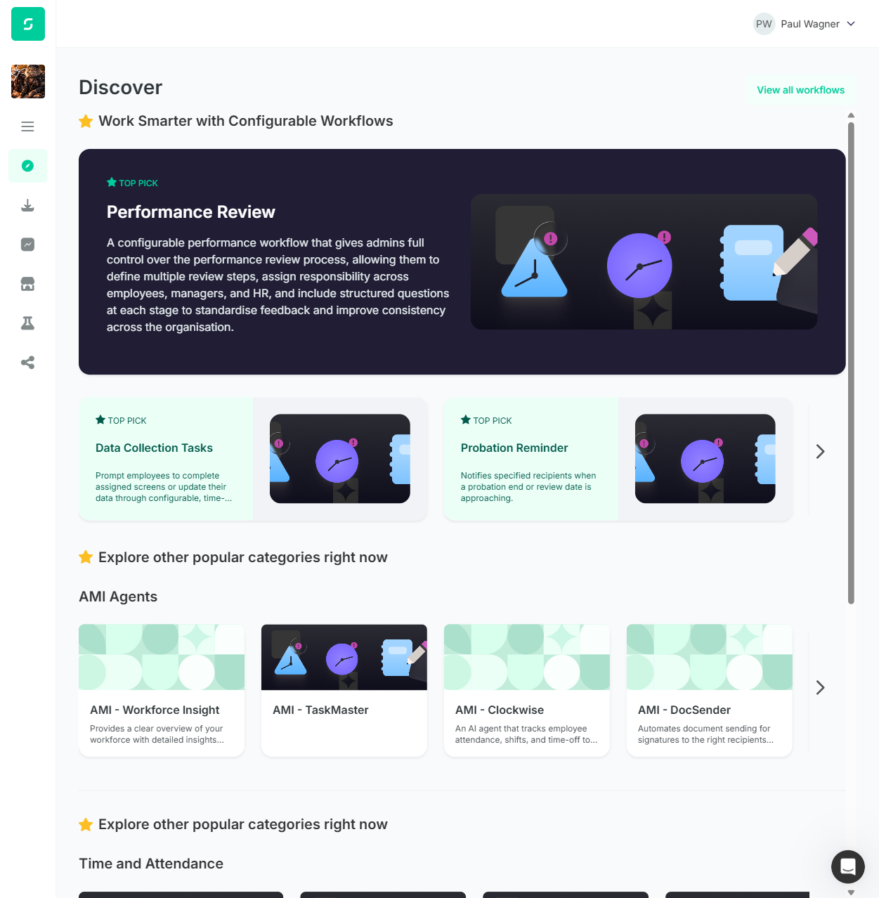 Step 4 FAIL — Performance Review description differs from story text