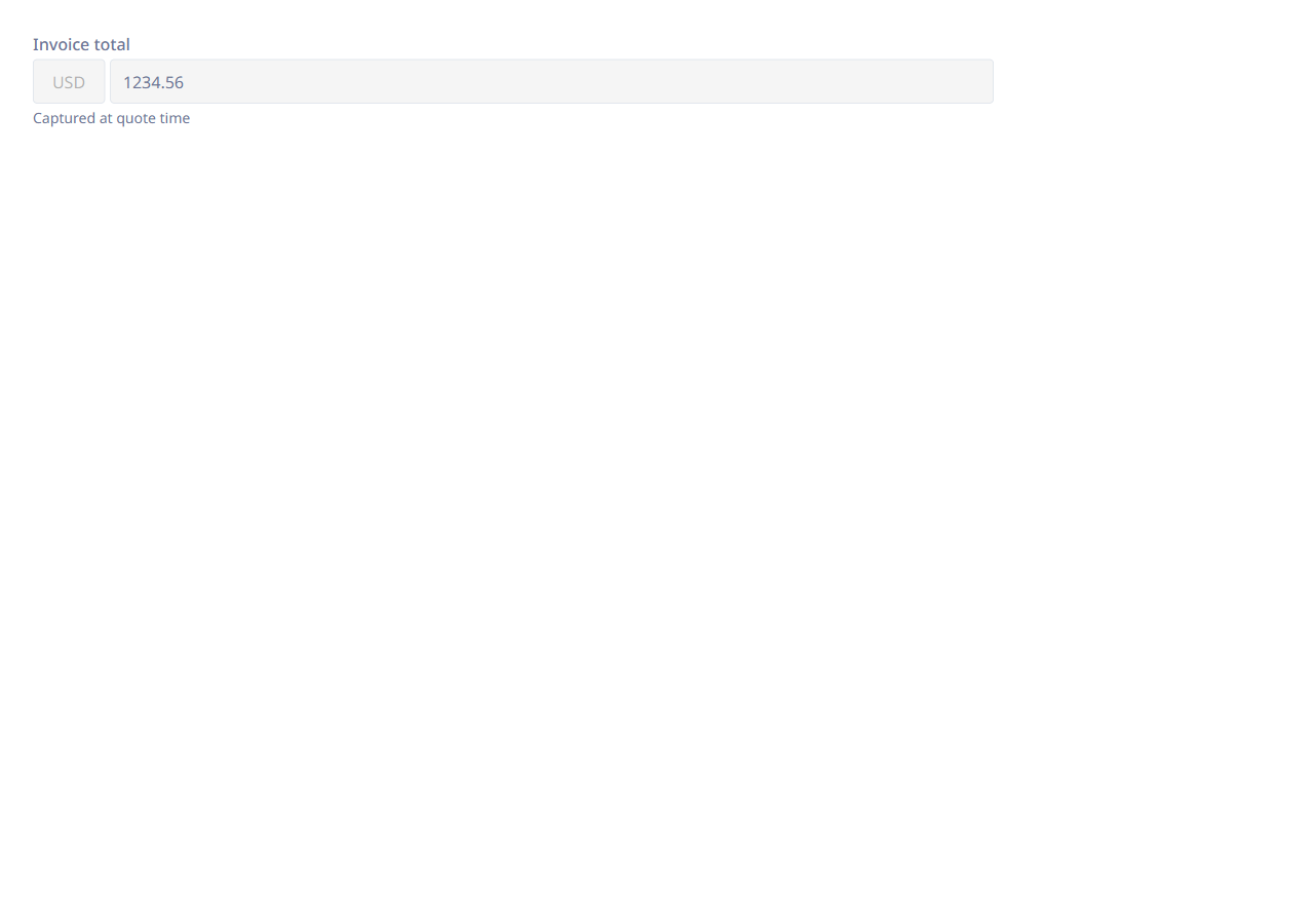 TC5: ReadOnly story - greyed/disabled boxes, fixed amount 1234.56.