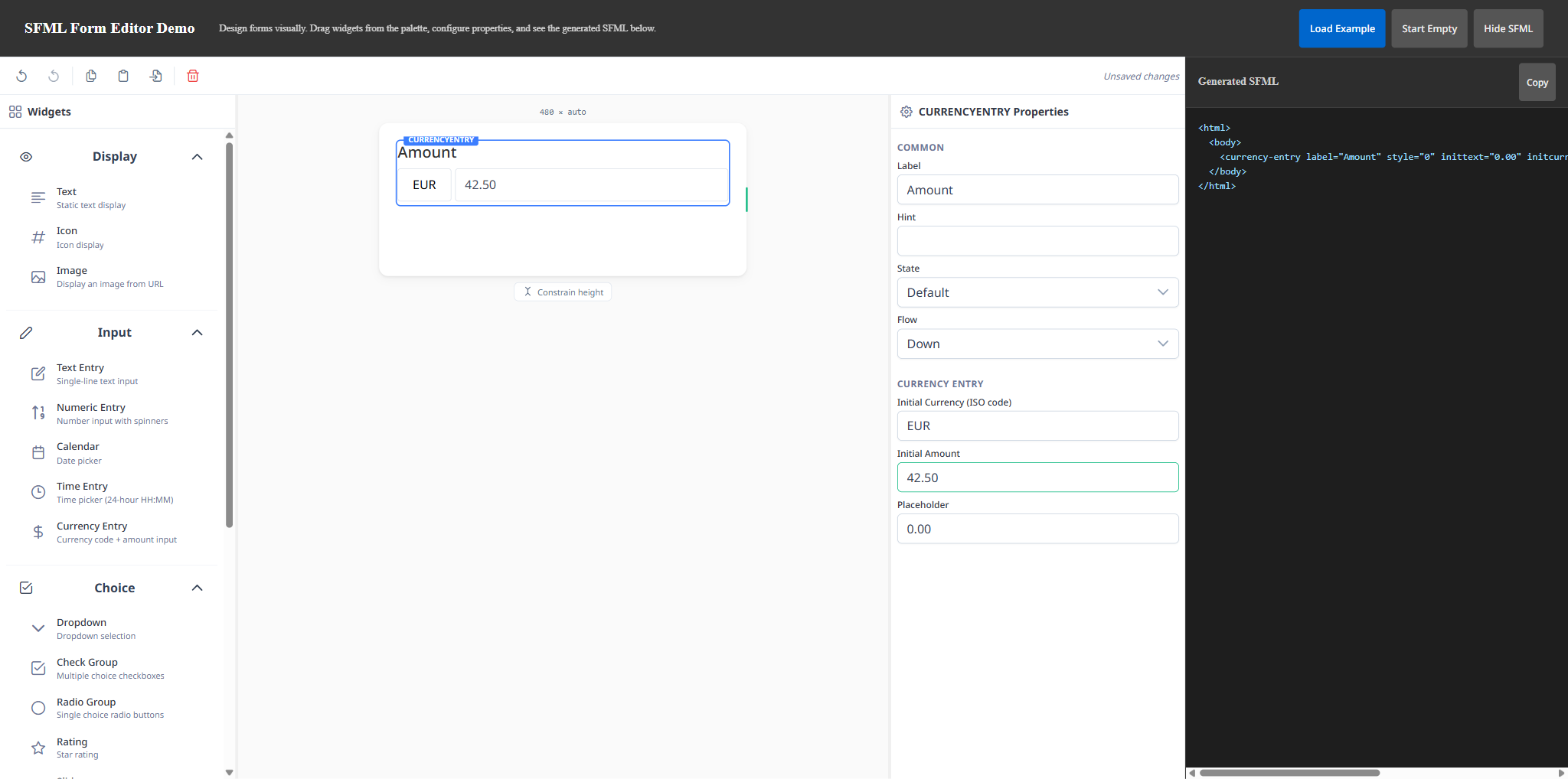 TC6 step 8 FAIL: Show SFML output emits style=